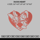 Ducks Heart Embroidery File 6 sizes