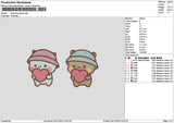 Bears Chibi 2411 Embroidery File 6 sizes