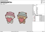 Bears Chibi 2411 Embroidery File 6 sizes