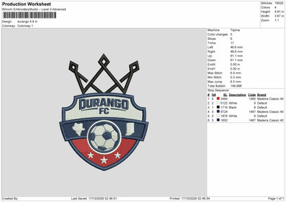 Durangotext Embroidery Machine Design File 6 sizes