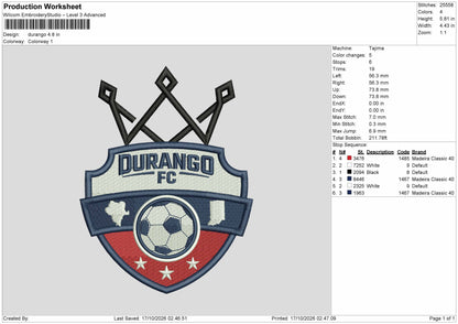 Durangotext Embroidery Machine Design File 6 sizes