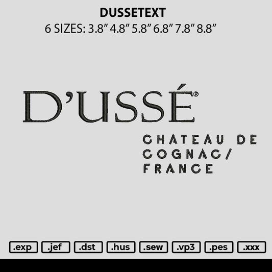 Dussetext Embroidery File 6 sizes