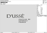 Dussetext Embroidery File 6 sizes