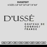 Dussetext Embroidery File 6 sizes