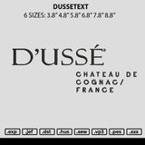 Dussetext Embroidery File 6 sizes