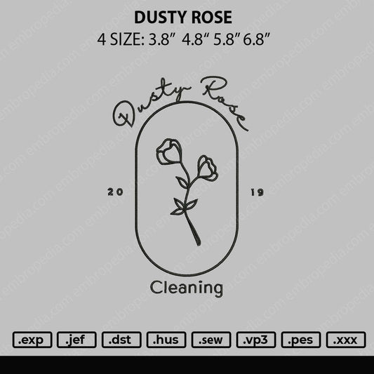 Dusty Rose Embroidery File 4 sizes