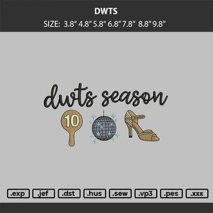 dwts season Embroidery Machine Design Files