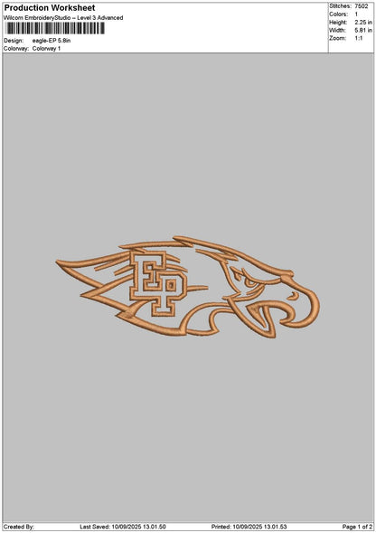 Eagle 1009 Embroidery File 6 sizes