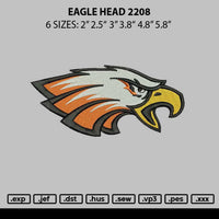 Eagle Head 2208 Embroidery File 6 sizes