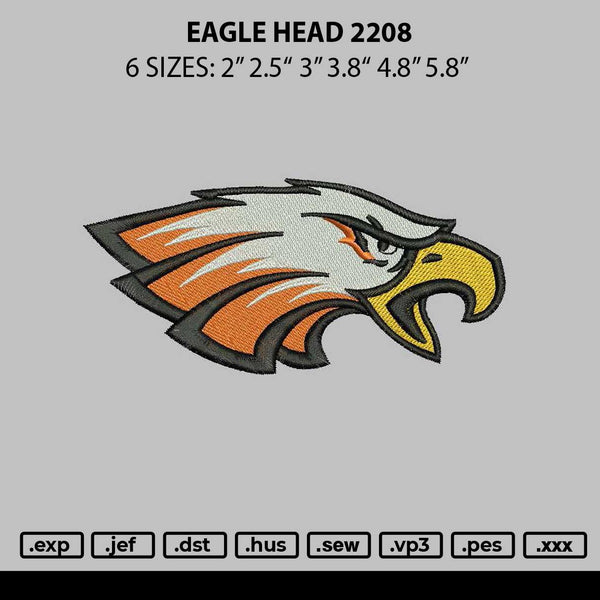 Eagle Head 2208 Embroidery File 6 sizes