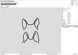 Ear Dogs Embroidery File 6 sizes