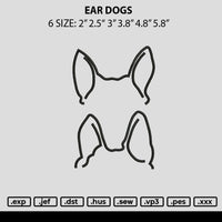 Ear Dogs Embroidery File 6 sizes