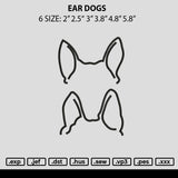 Ear Dogs Embroidery File 6 sizes