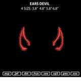 Ears Devil Embroidery File 4 size