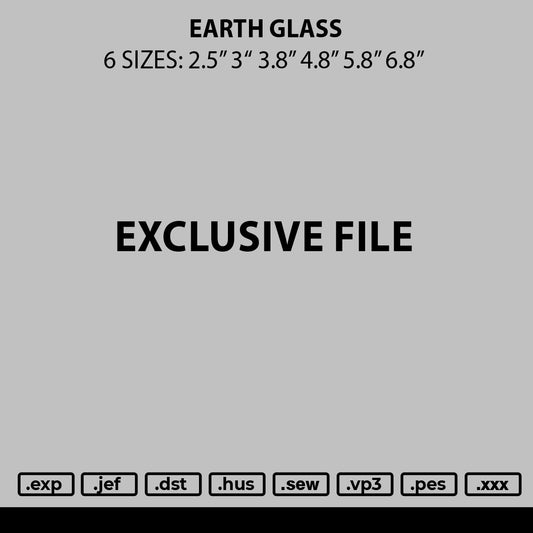 Earth Glasses Embroidery File 6 sizes