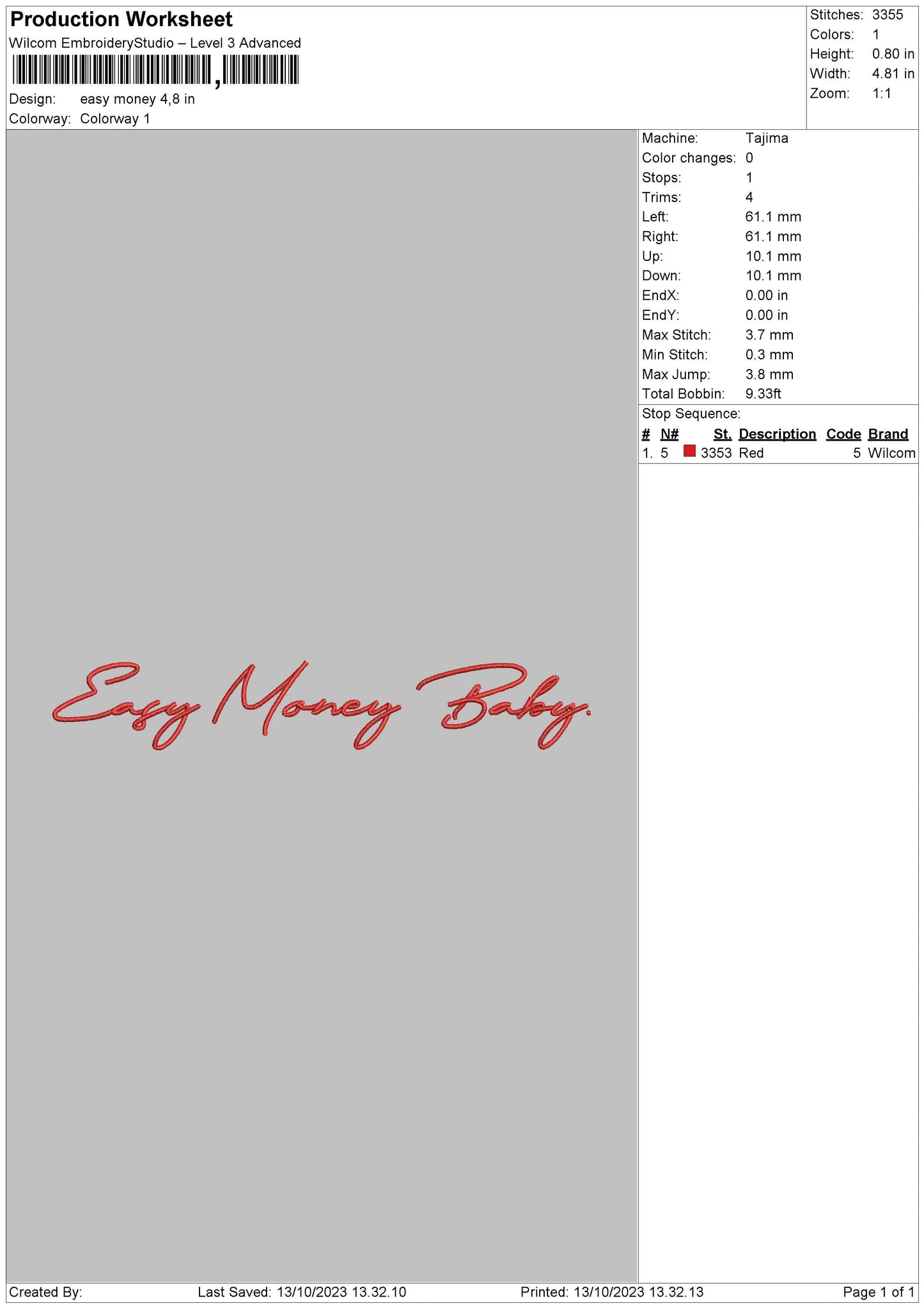 Easy Bby Embroidery File 6 sizes