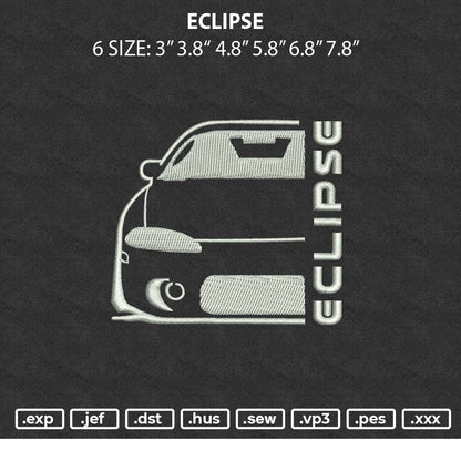 Eclipse Embroidery File 6 sizes