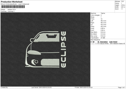 Eclipse Embroidery File 6 sizes