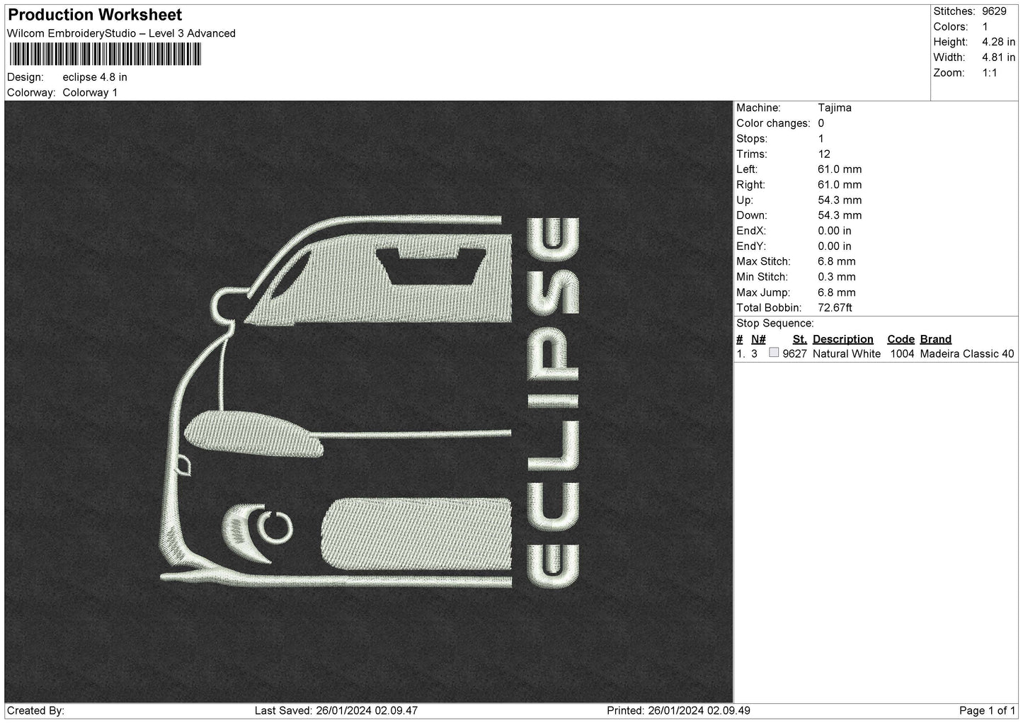 Eclipse Embroidery File 6 sizes