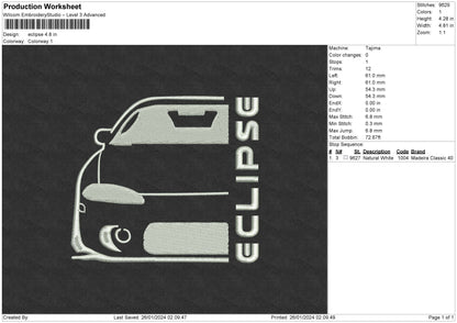 Eclipse Embroidery File 6 sizes