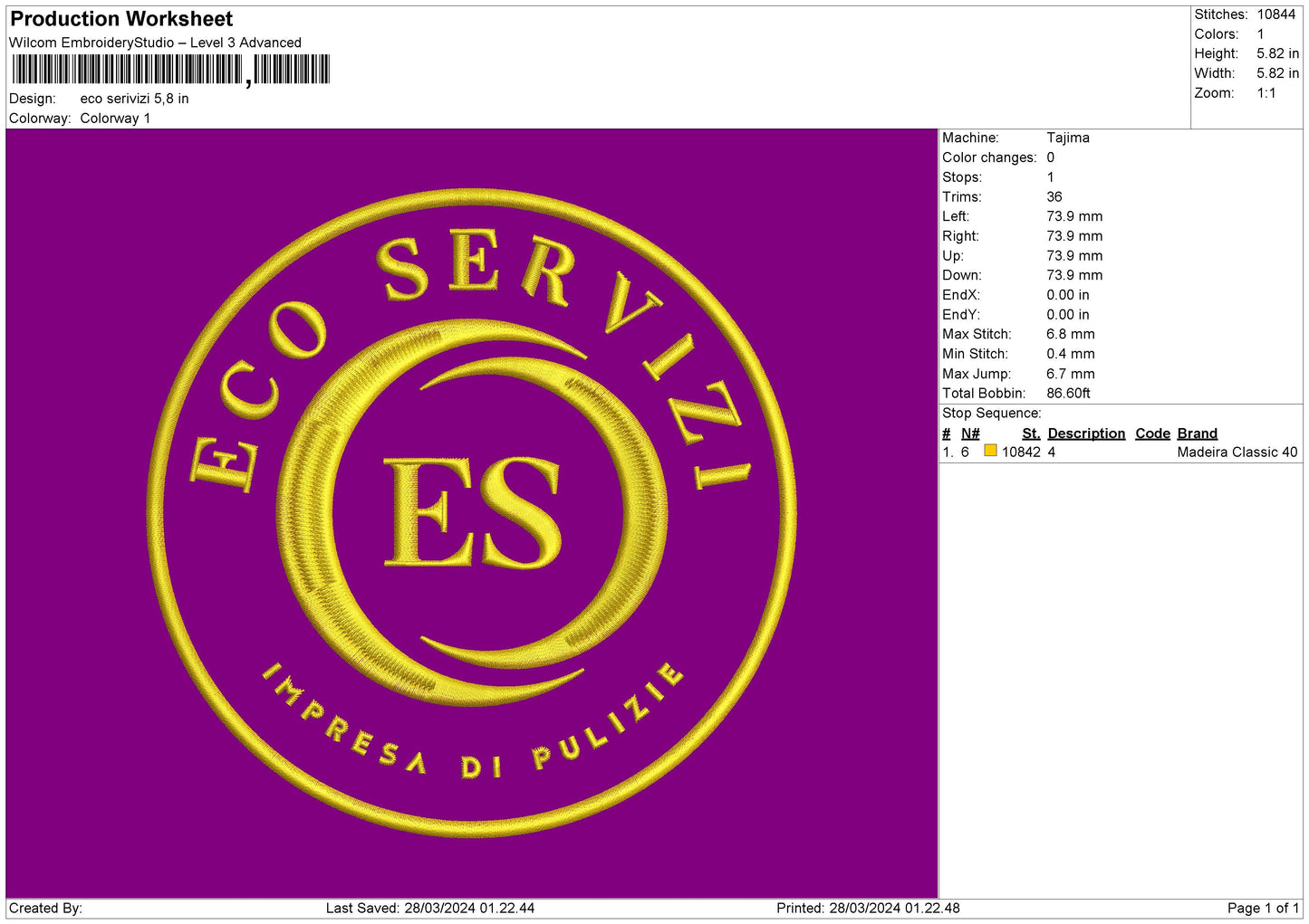 Ecocircle Embroidery File 6 sizes