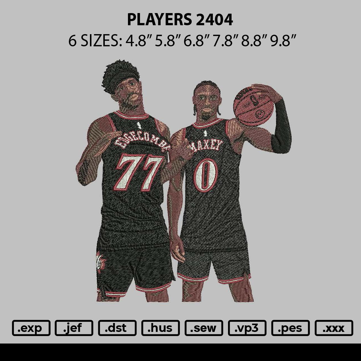 Players 2404 Embroidery File 6 sizes