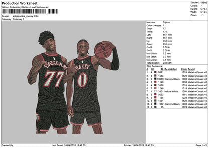 Players 2404 Embroidery File 6 sizes