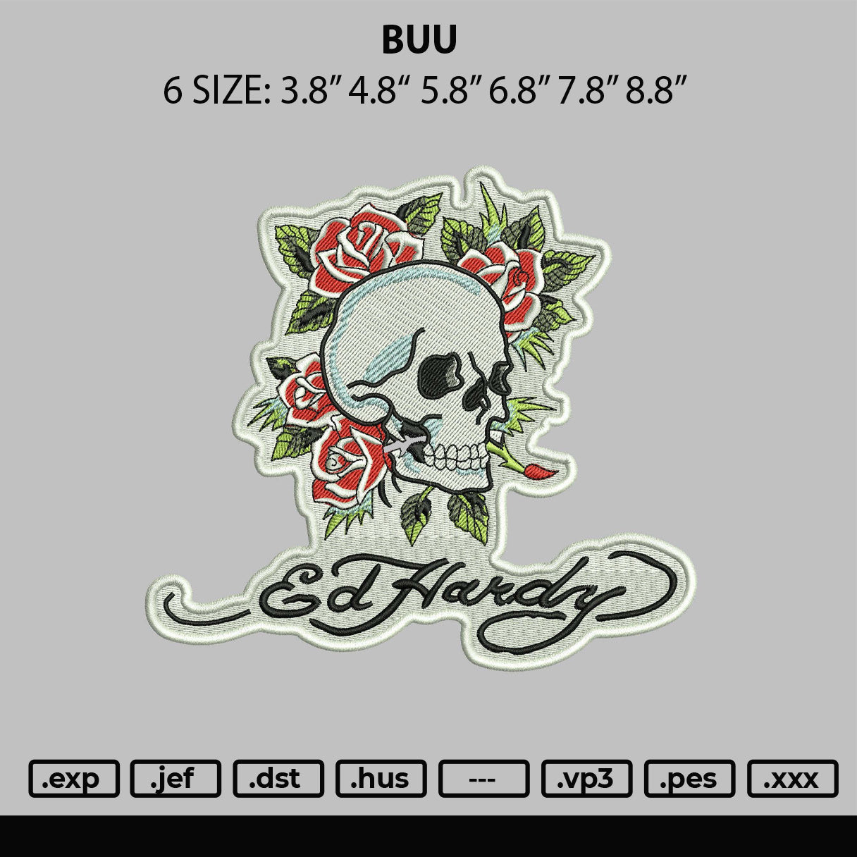 Ed Hardy Emboider File 6 sizes