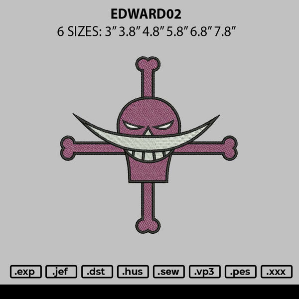 Edward02 Embroidery File 6 sizes