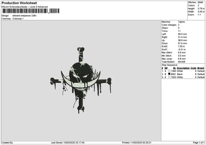 Edward 1103 Embroidery File 6 sizes