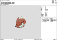 Eevee Poke 02 Embroidery File 6 sizes