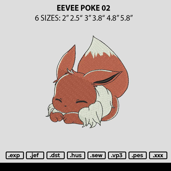Eevee Poke 02 Embroidery File 6 sizes
