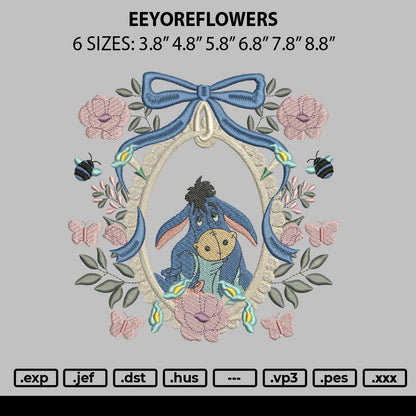 Eeyoreflowers Embroidery File 6 sizes