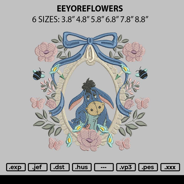 Eeyoreflowers Embroidery File 6 sizes