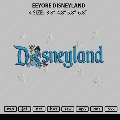 Eeyore Disneyland Embroidery File 4 size