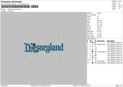 Eeyore Disneyland Embroidery File 4 size