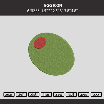 Egg Icon Embroidery Machine Design File 6 sizes