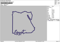 Egyptmap Embroidery File 6 sizes