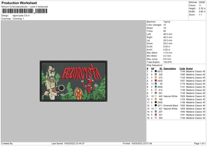 Egzorcysta Embroidery File 4 size