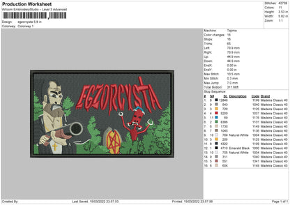 Egzorcysta Embroidery File 4 size
