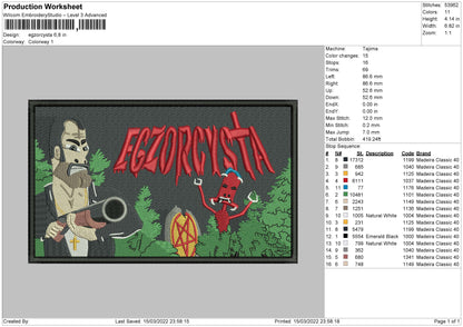 Egzorcysta Embroidery File 4 size