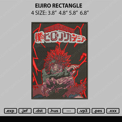Eijiro Rectangle Embroidery File 4 size