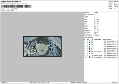Elden Ring V2 Embroidery File 4 size