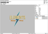 Elementstext Embroidery File 6 sizes