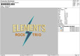 Elementstext Embroidery File 6 sizes