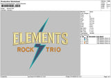 Elementstext Embroidery File 6 sizes