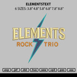 Elementstext Embroidery File 6 sizes