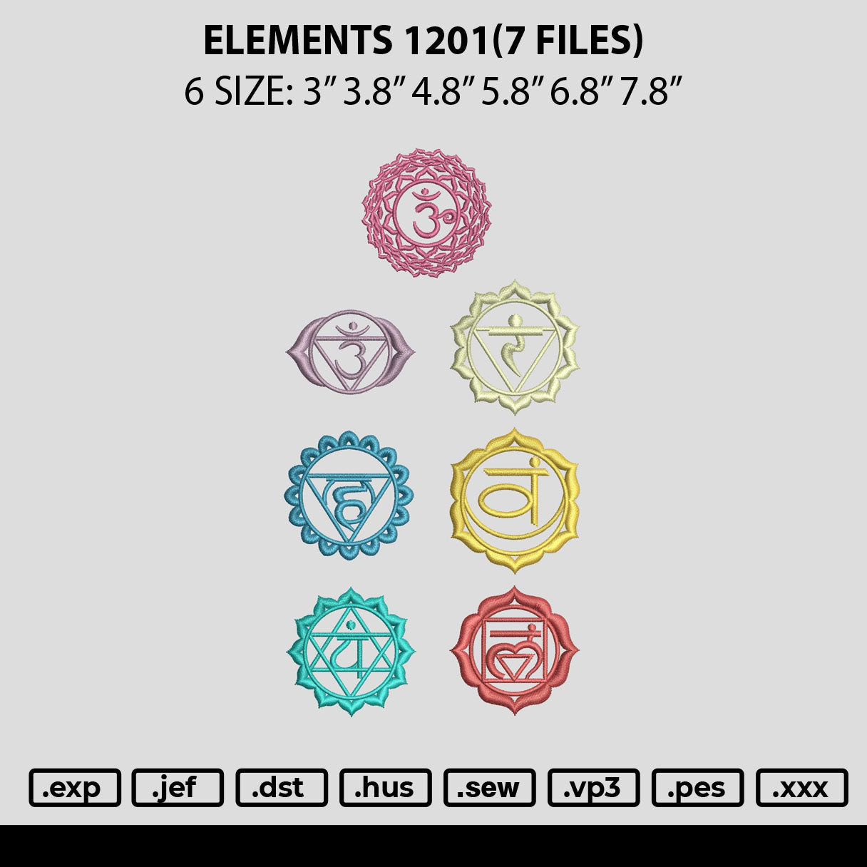 Elements 1201 Embroidery 7 Files