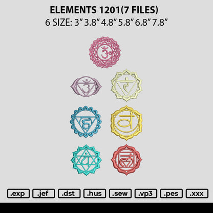 Elements 1201 Embroidery 7 Files