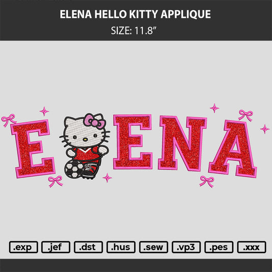 ELENA HELLO KITTY APPLIQUE  Embroidery Split Design File